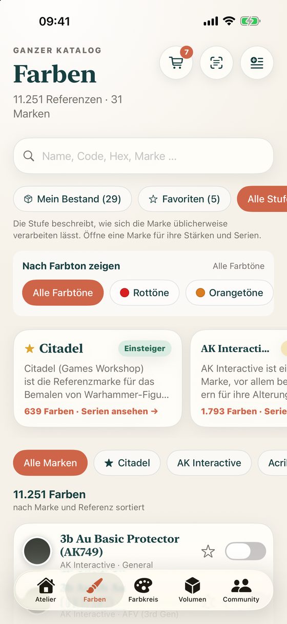 Bildschirmfoto: Deine Farben, endlich sortiert