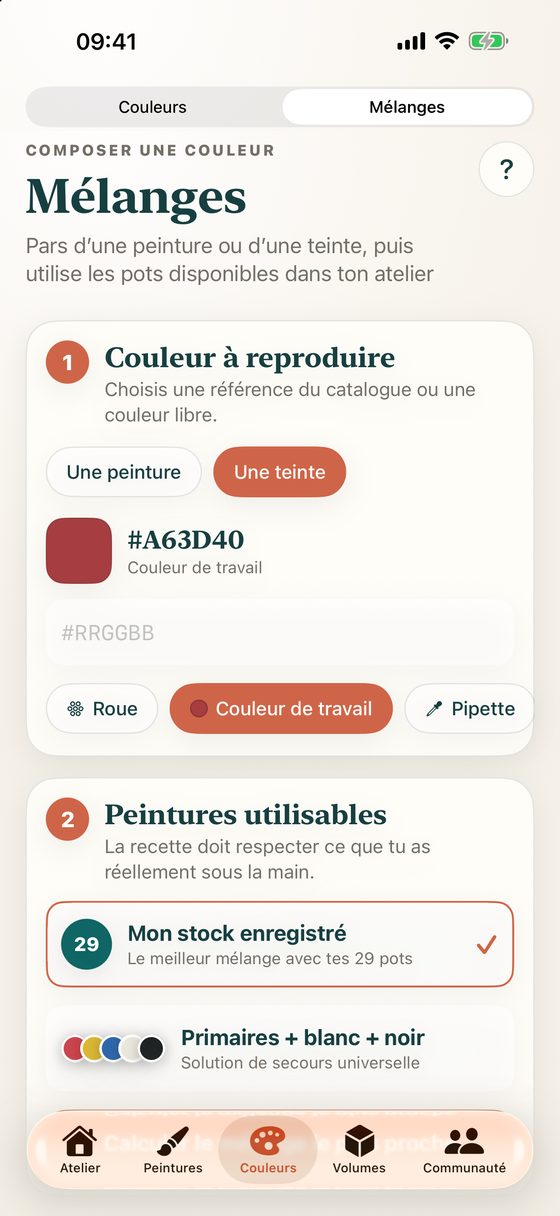 Capture d’écran : Mélanger juste